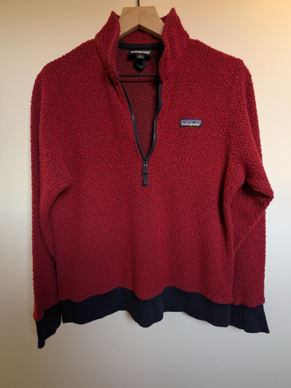 Patagonia Woolyester Fleece Pullover Molten Lava Red Medium